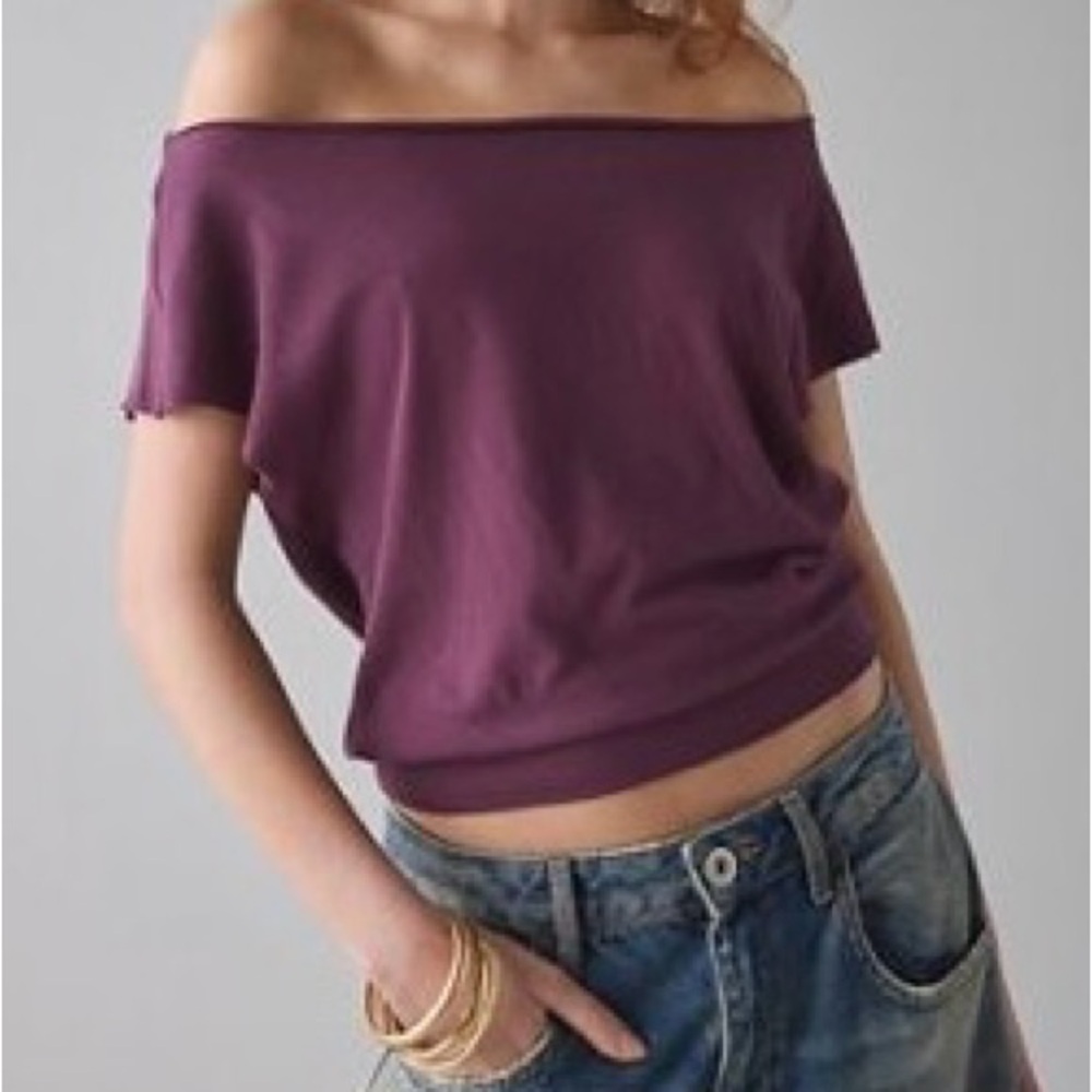 out from under off the shoulder banded hem tee